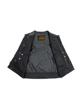 Load image into Gallery viewer, Men&#39;s Black Vest Diamond Design White Thread Denim
