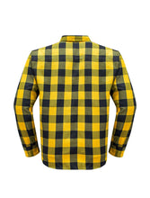 Load image into Gallery viewer, Dream Apparel Men’s Black &amp; Yellow Flannel Shirt Plaid Long Sleeve with Chest Pockets
