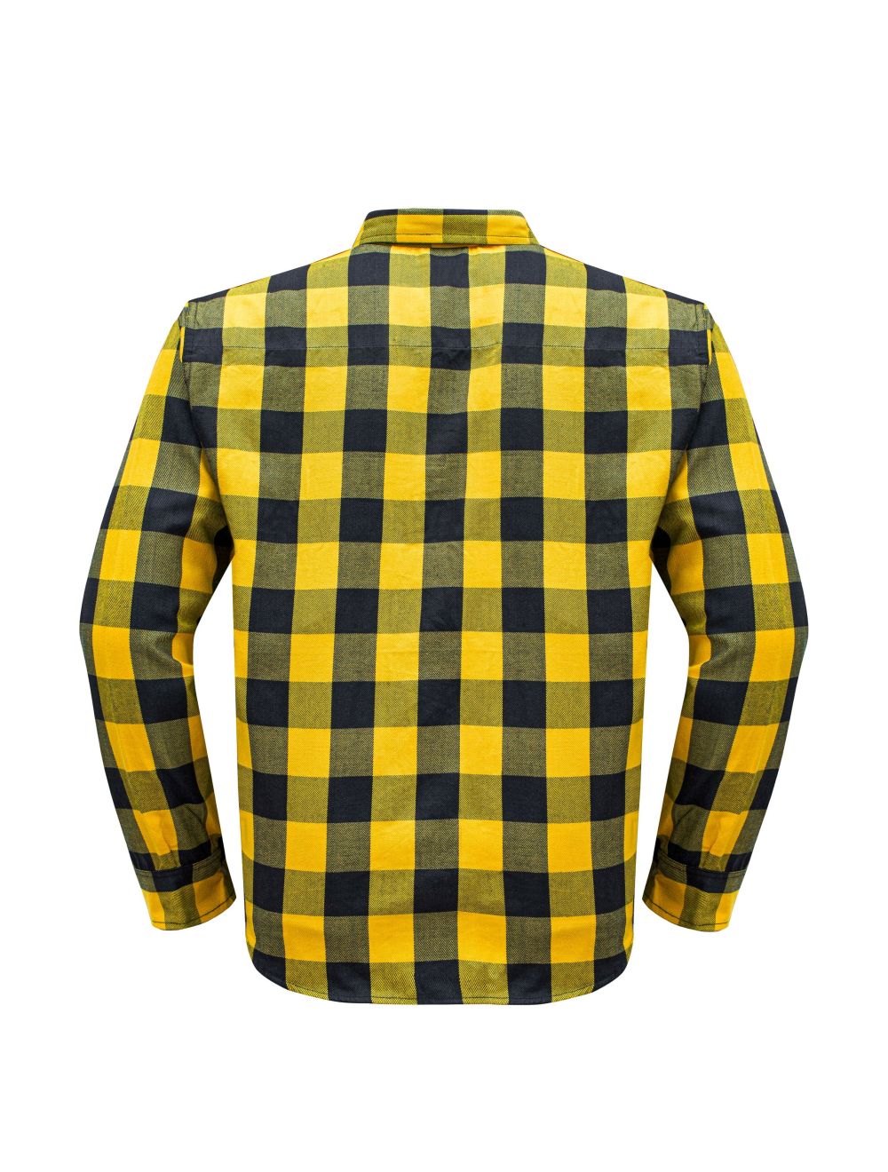 Dream Apparel Men’s Black & Yellow Flannel Shirt Plaid Long Sleeve with Chest Pockets