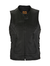 Load image into Gallery viewer, Dream Apparel Women Leather Vest with side straps Conceal Carry Motorcycle Vest
