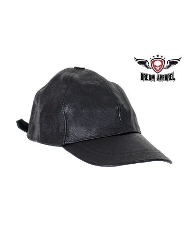 Biker Leather Baseball Cap