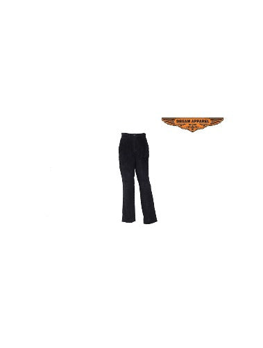 Women Black Suede Leather Pants