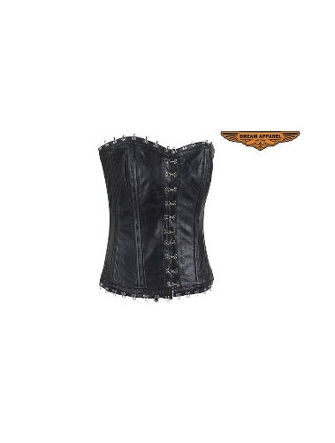 Women's Hook & Eye Lambskin Leather Corset